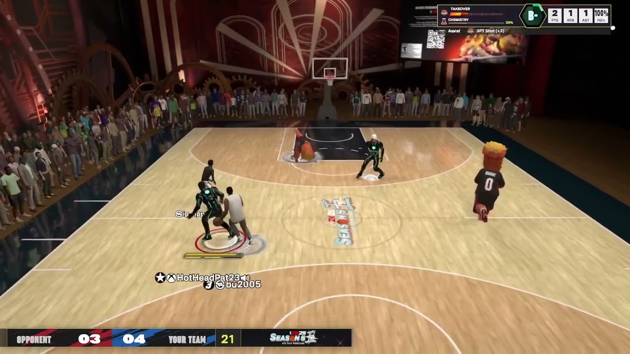 95OVR shot creating 3-Level Threat power forward build got an steal then a dunk in nba2k25 