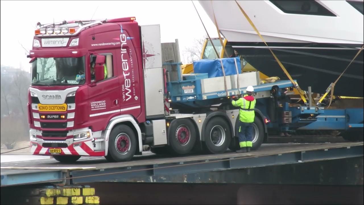 Schwertransport, Ponton, boot 2024, Yacht #3 - YouTube