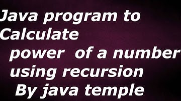 Java program to Calculate power of a number using recursion By java temple