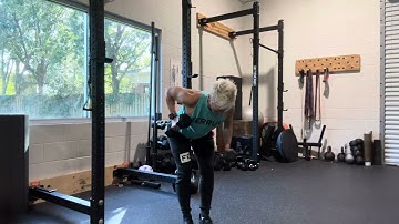 Top down alternating dumbbell bent over row