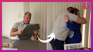 Crying Stepdad Opens Framed Message From Stepdaughter Before Being Handed Adoption Papers