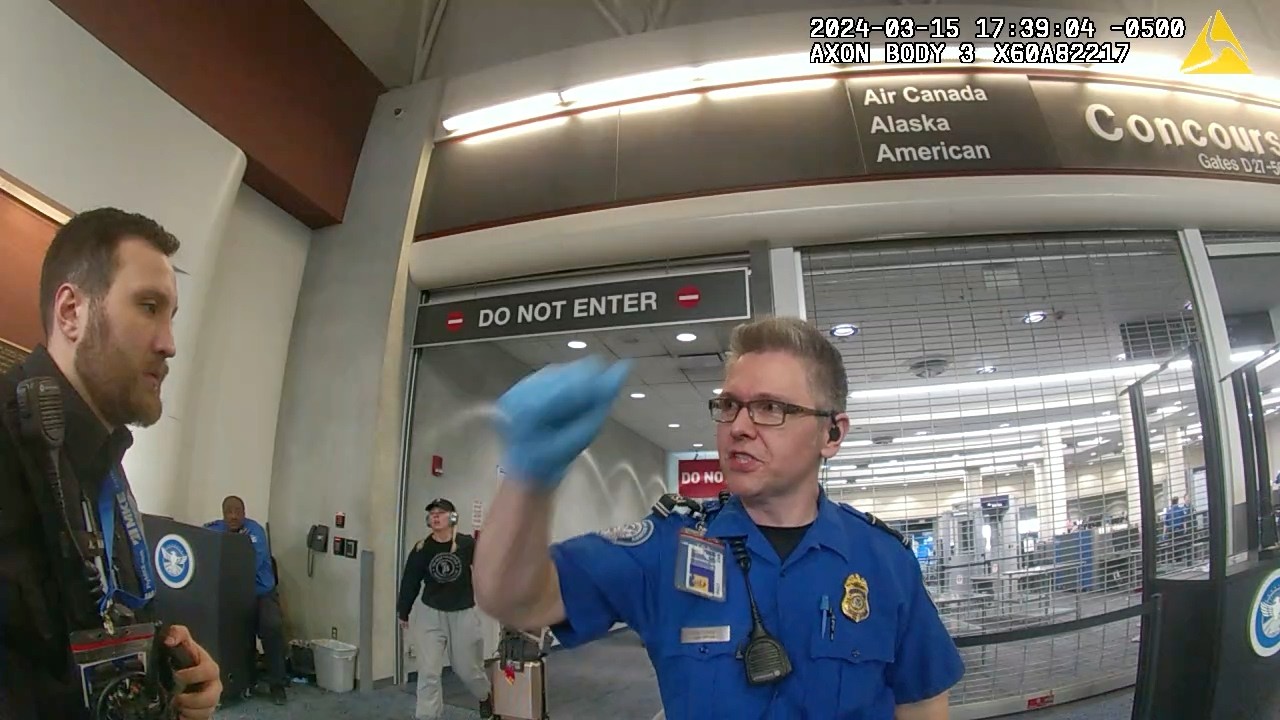 Wanted Man Yanks ID out of TSA Agent's Hands