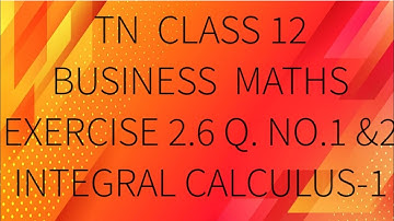 TN 12th business maths chapter 2 exercise 2.6 question number 1 and 2