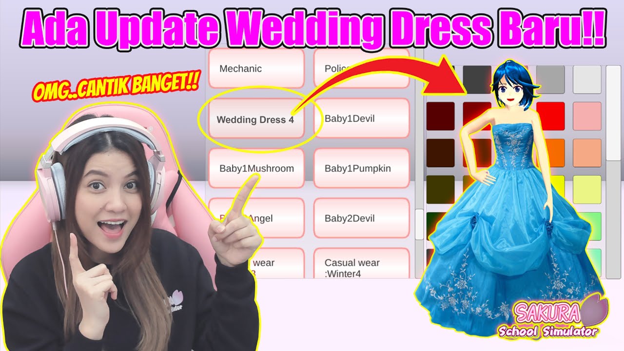 UPDATE SAKURA ADA WEDDING DRESS BARU DI MENU CLOTH?? CUTE BANGET!! SAKURA SCHOOL SIMULATOR-PART 536