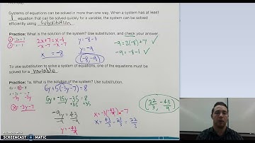 Algebra 6.2: Solving Systems Using Substitution