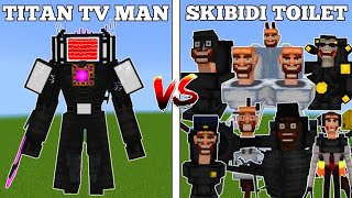 TITAN TV MAN vs ALL SKIBIDI TOILET Battle in MINECRAFT PE