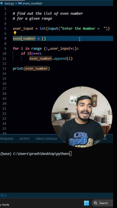 Find even number #coding #python #reels #viralvideo #shorts #ytshorts # ...