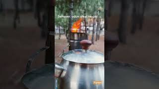 Semaver, Odun Ateşi Ve Çay. Tea Time