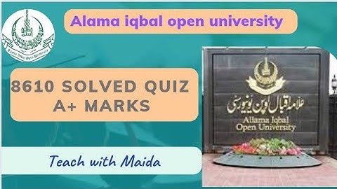 #8610 Solved #Quiz || #aiou #solvedquiz #aiou_guess_paper