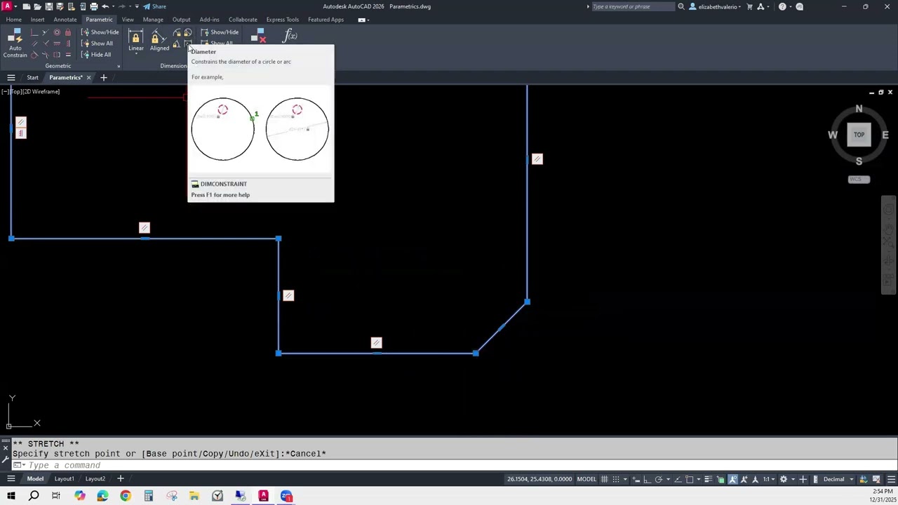 Параметрические ограничения AutoCAD