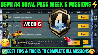 A4 WEEK 6 MISSION | BGMI WEEK 6 MISSIONS EXPLAINED | A4 ROYAL PASS WEEK 6 MISSION | C5S15 WEEK 6