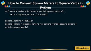 How to Convert Square Meters to Square Yards in Python screenshot 2