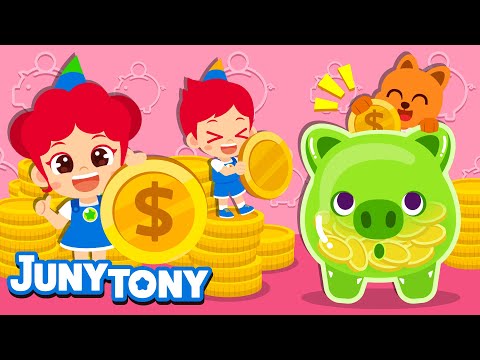 ?Piggy Bank Song | ?Save Money Everyday! | Saving Coins | Good Habit Songs for Kids | JunyTony