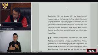 Sidang Pleno Pengucapan Putusan, PHPU Anggota DPR RI, DPD RI, DPRD Provinsi, DPRD Kabupaten/kota