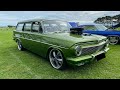 Cars leaving coastal cruisers car show (burnouts, revs, full sends)