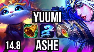 YUUMI & Lucian vs ASHE & Jinx (SUP) | 4/0/31, 600+ games | EUW Master | 14.8
