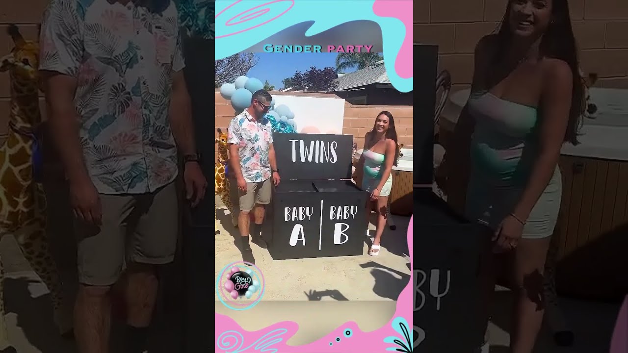 Twins Gender Reveal Boyorgirl Babyshower Genderreveal