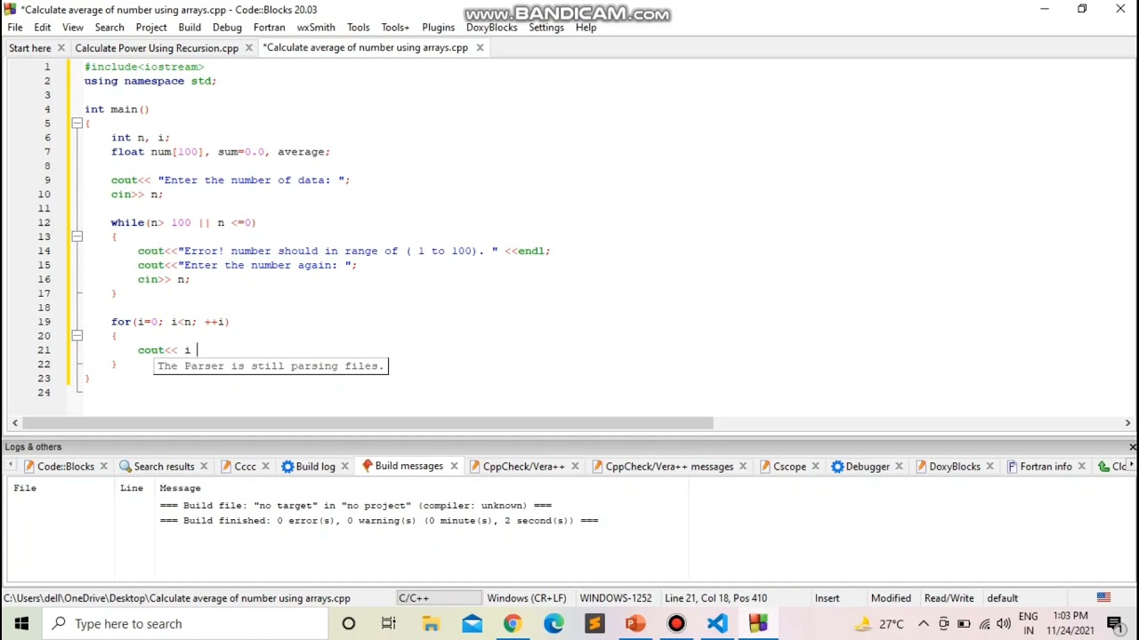 Calculate Average Of Number Using Arrays in C++ || How To Calculate ...