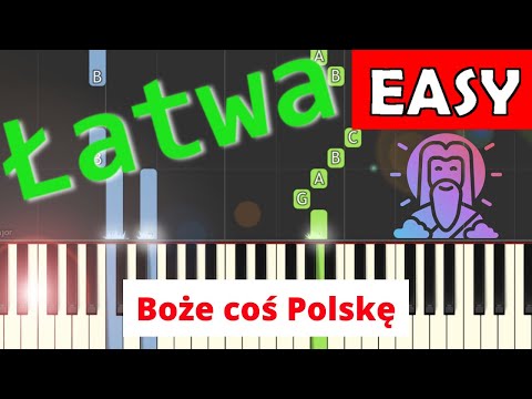 🎹 Boże, Coś Polskę - Piano Tutorial (łatwa wersja) 🎵 NUTY W OPISIE 🎼