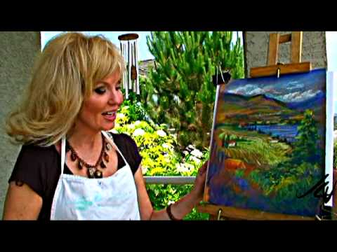 Artist Louise Lambert demonstrates use of pastels