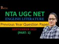 UGC NET ENGLISH LITERATURE QUESTION PAPER || NTA UGC NET ENGLISH PAPER SEPTEMBER 2020