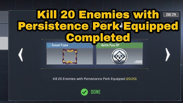 Kill 20 Enemies with Persistence Perk Equipped | SEASONAL Connoisseur COD Mobile
