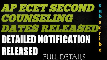 AP ECET SECOND COUNSELING DATES Released| Derailed notification released |call to apsche#apecet2022