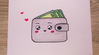 رسم للاطفال/رسم محفظة نقود/رسم محفظة نقود كيوت/رسم سهل/تعليم الرسم/رسم سهل للاطفال