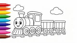 🚂 Let’s Color a Cute Train! | Fun Coloring for Kids 🚂🎨 Discover Cute Train Pictures To Color For Kids