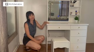 Vanity Cushioned Stool Set Review | FUFU&GAGA