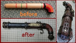 【DIY】木製連発コルク銃を和風スチームパンクガンにしたった! Steampunk Gun