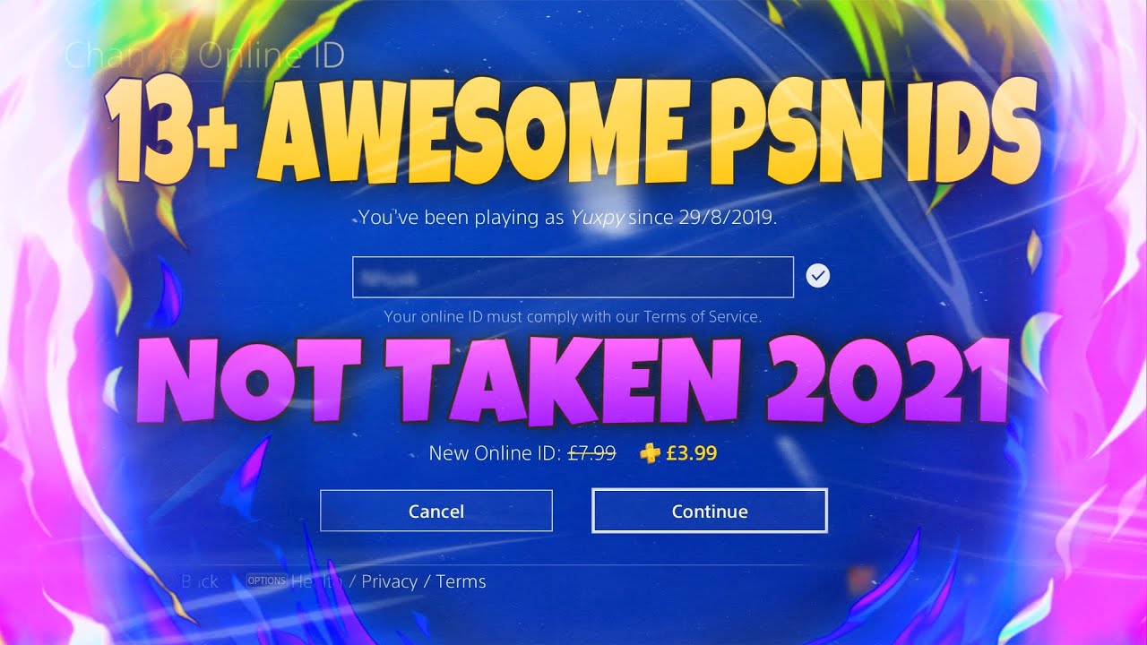 13+ AWESOME PSN ID NAMES NOT TAKEN 2021 IDNAMES gamertags YouTube