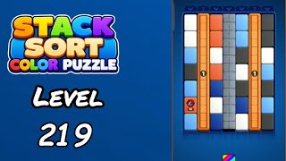 Stack Sort Color Puzzle Level 219 Walkthrough