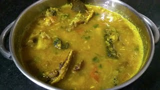 Mung dal with fish head- Bengali recipe with English subtitles- easy and tasty dal recipe-