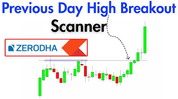 How to use Previous Day High Breakout Scanner in Zerodha Trading Platform  ||