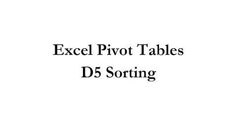 Pivot Tables D3 Descending Sort