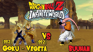 Goku & Vegeta (SS2s) Vs. Buuhan (CPU Vs CPU) DBZ - INFINITE WORLD