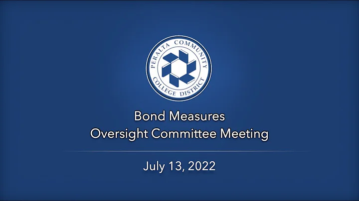 Bond Measures Oversight Committee: Meeting July 13...