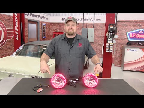 Mustang Redline Lumtronix Headlight Halogen LED Halo Multi-Color Pair 1965-1968/1970-1973 - Mustang Redline Lumtronix Headlight Halogen LED Halo Multi-Color Pair 1965-1968/1970-1973