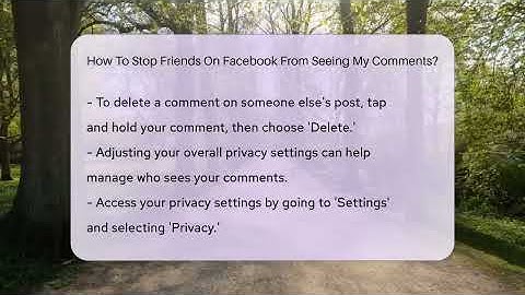 How To Stop Friends On Facebook From Seeing My Comments? - Everyday-Networking