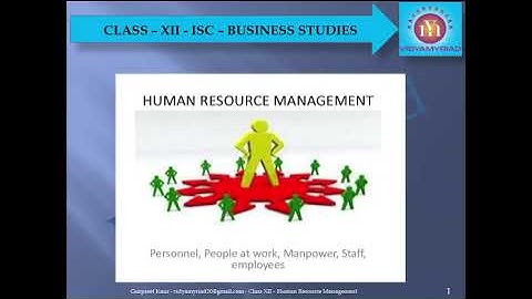 Class 12 II Business Studies II ISC II Human Resource Management II Vidya Myriad II