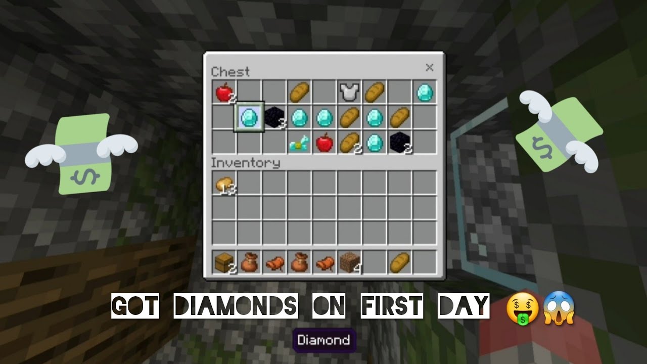On First Day Of Minecraft, l found diamonds !! - YouTube