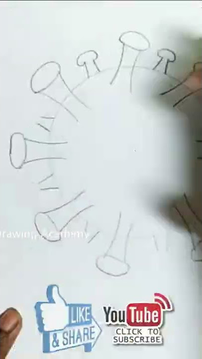 corona virus drawing - new design #shorts | science drawing academy
