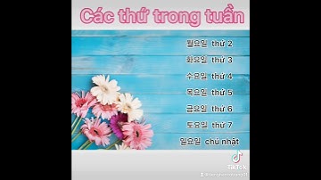 TIẾNG HÀN SƠ CẤP (các thứ trong tuần và cách dùng)