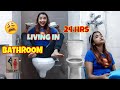 Living in bathroom for 24 hours challenge  overnight in bathroom  most disgusting challenge india