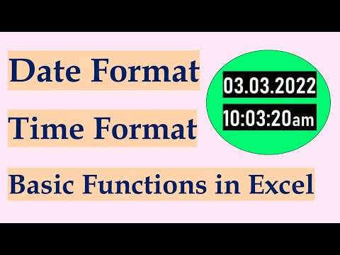 Basics Date Format | Time format in Excel | Date formatting