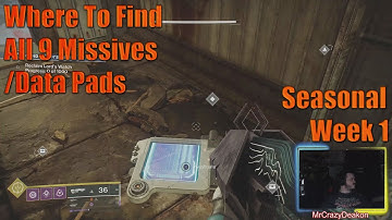 Destiny 2 Where To Find All 9 Seasonal Week 1 Missives/Data Pads