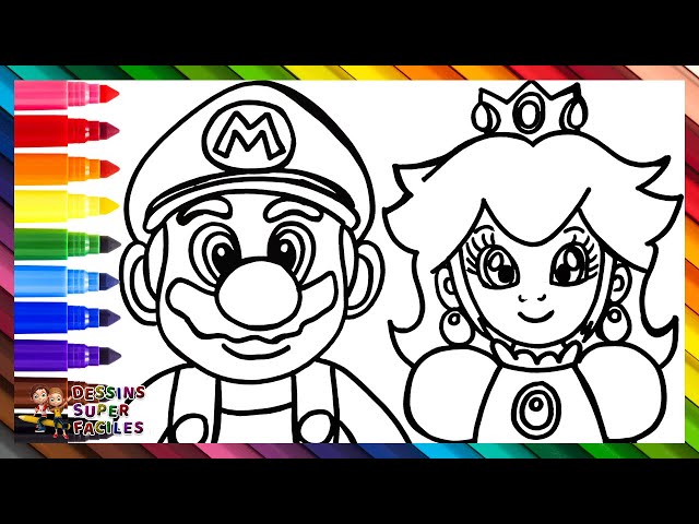 Coloriage Mario Et Peach à Imprimer