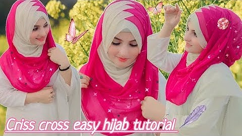 Criss Cross Hijab style with chiffon/Jorjet Hijab (Full Coverage) hijab tutorial
