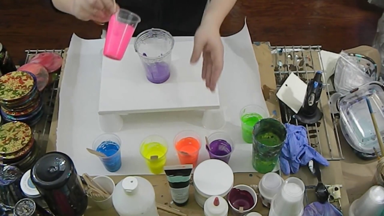 (81) Neon Pour! Acrylic Dirty Pour With All Neon Colors!